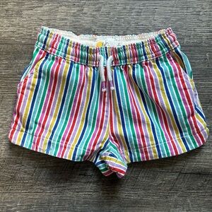 Boden Girls Rainbow Stripe Heart Pocket Shorts Size 5